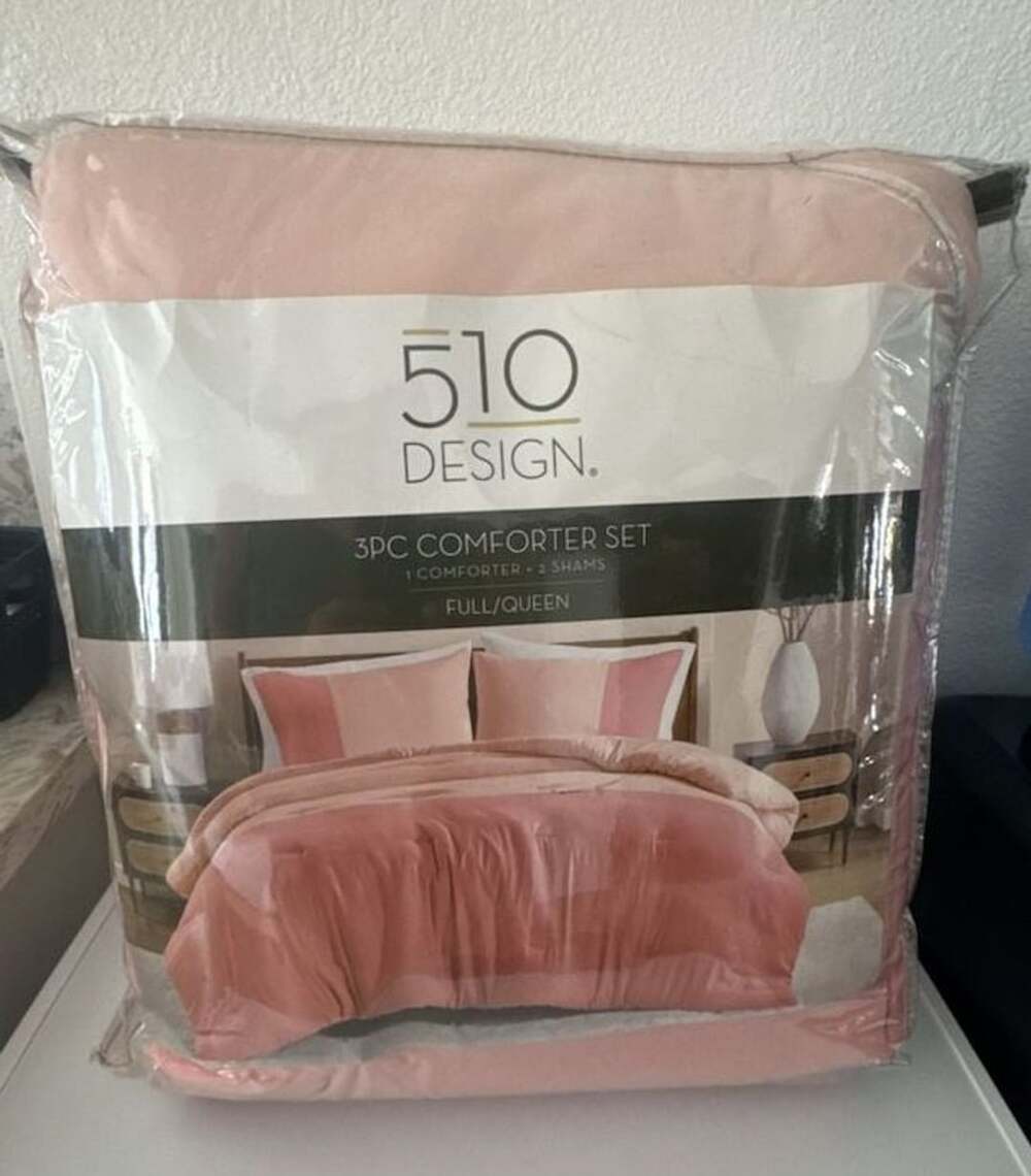 510 Design 3PC Comforter Set Full/Queen Pink